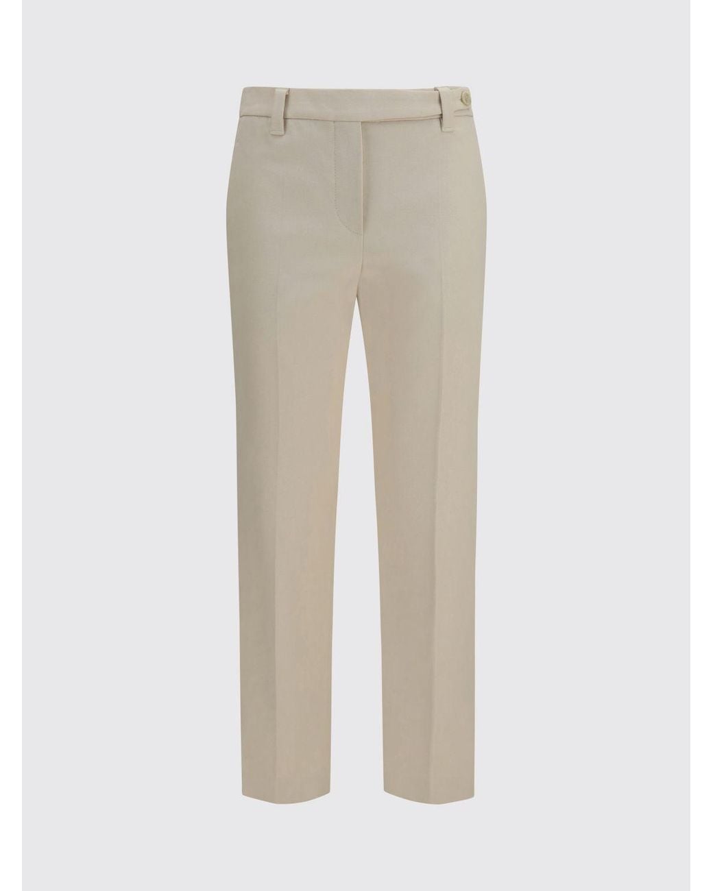 Brunello Cucinelli Natural Mid-Rise Stretch-Cotton Skinny Trousers