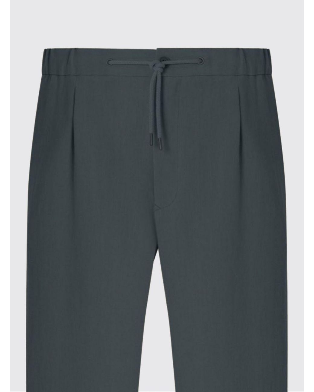 Giorgio Armani Green Linen Drawstring Trousers for men