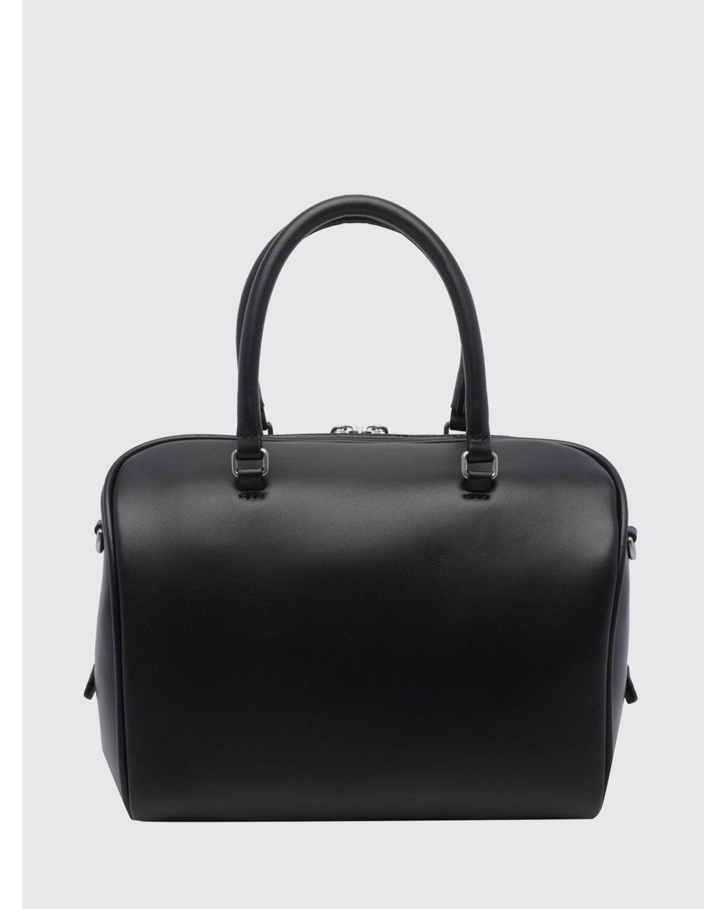 Marc Jacobs Black The Wave Lambskin Handbag With Monogram And Removable Strap