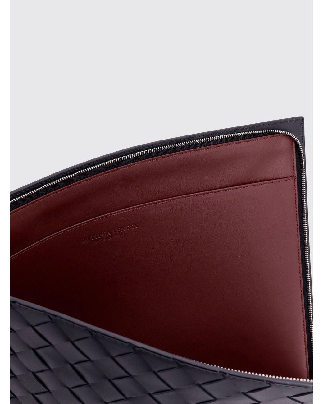 Bottega Veneta Blue Intrecciato Weave Calfskin Leather Document Holder for men