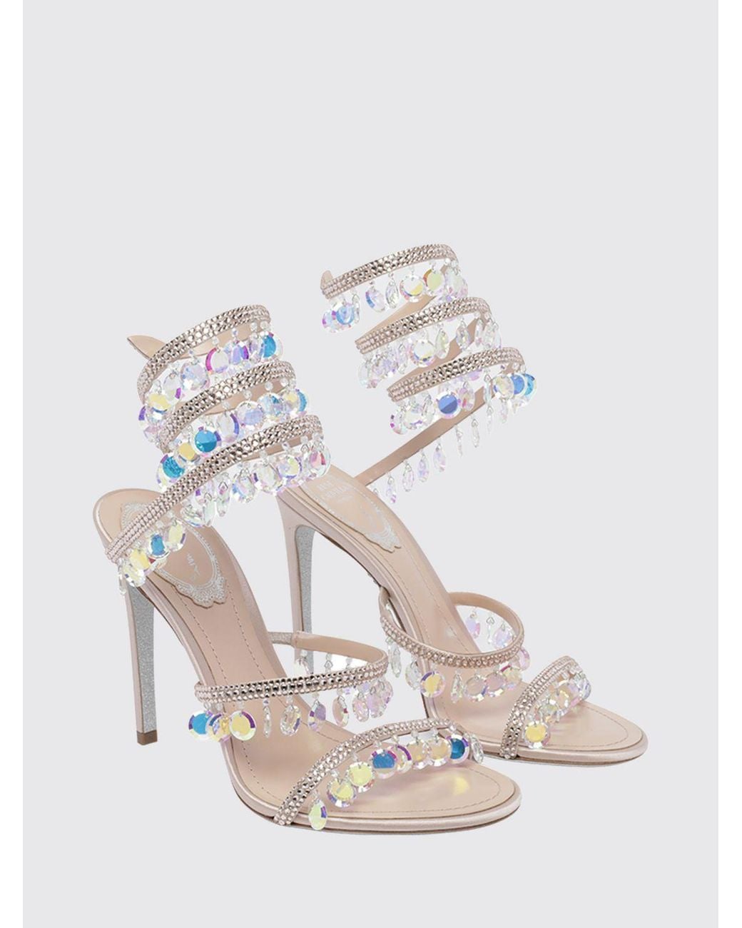 Rene Caovilla White Heeled Sandal