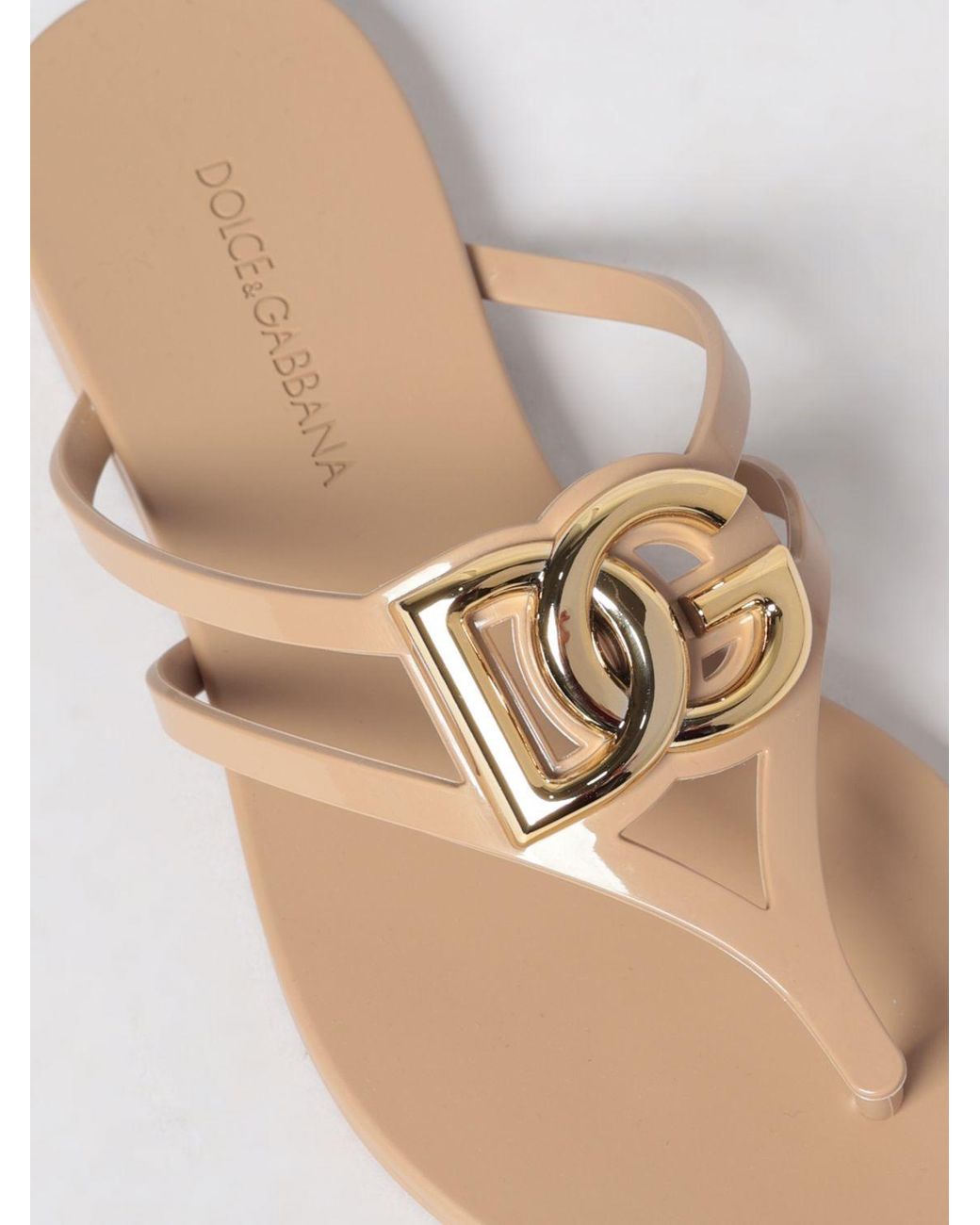 Dolce & Gabbana Pink Flache Sandalen Damen