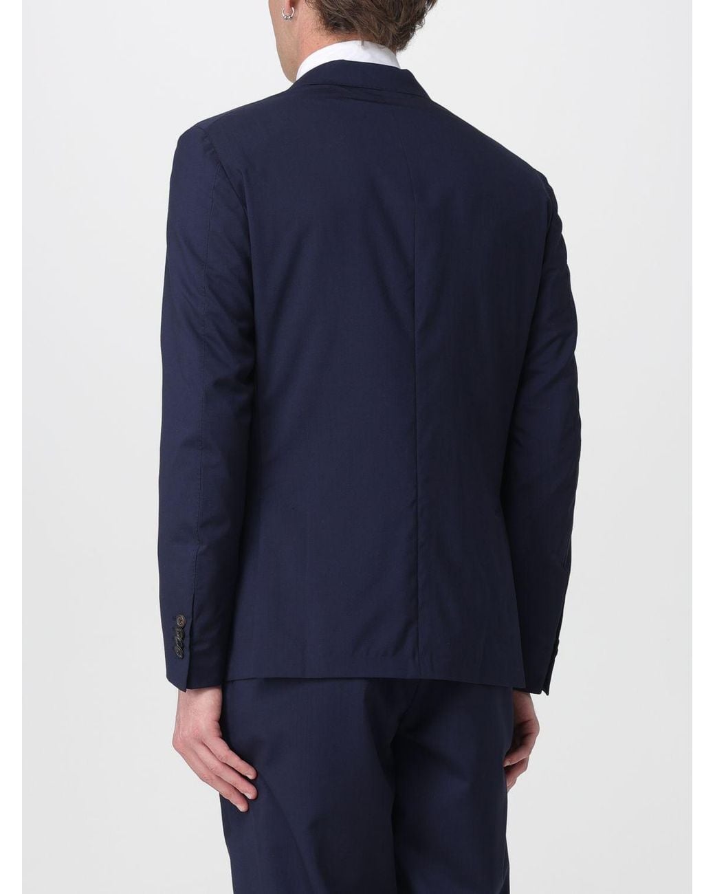 Corneliani Blue Silk And Wool Single-Breasted Blazer for men