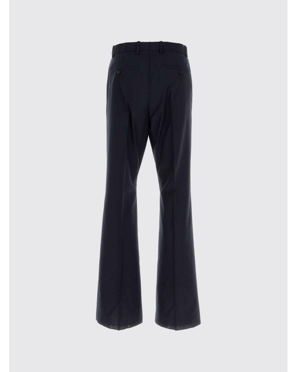 Jil Sander Blue Flared Tailored Wool And Mohair Trousers With Belt Loops for men