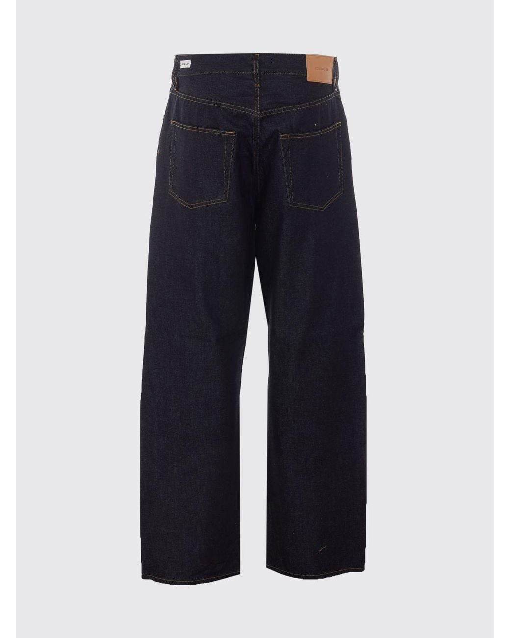 sunflower Blue Wide-Leg Cotton Denim Jeans With Five-Pocket Design for men