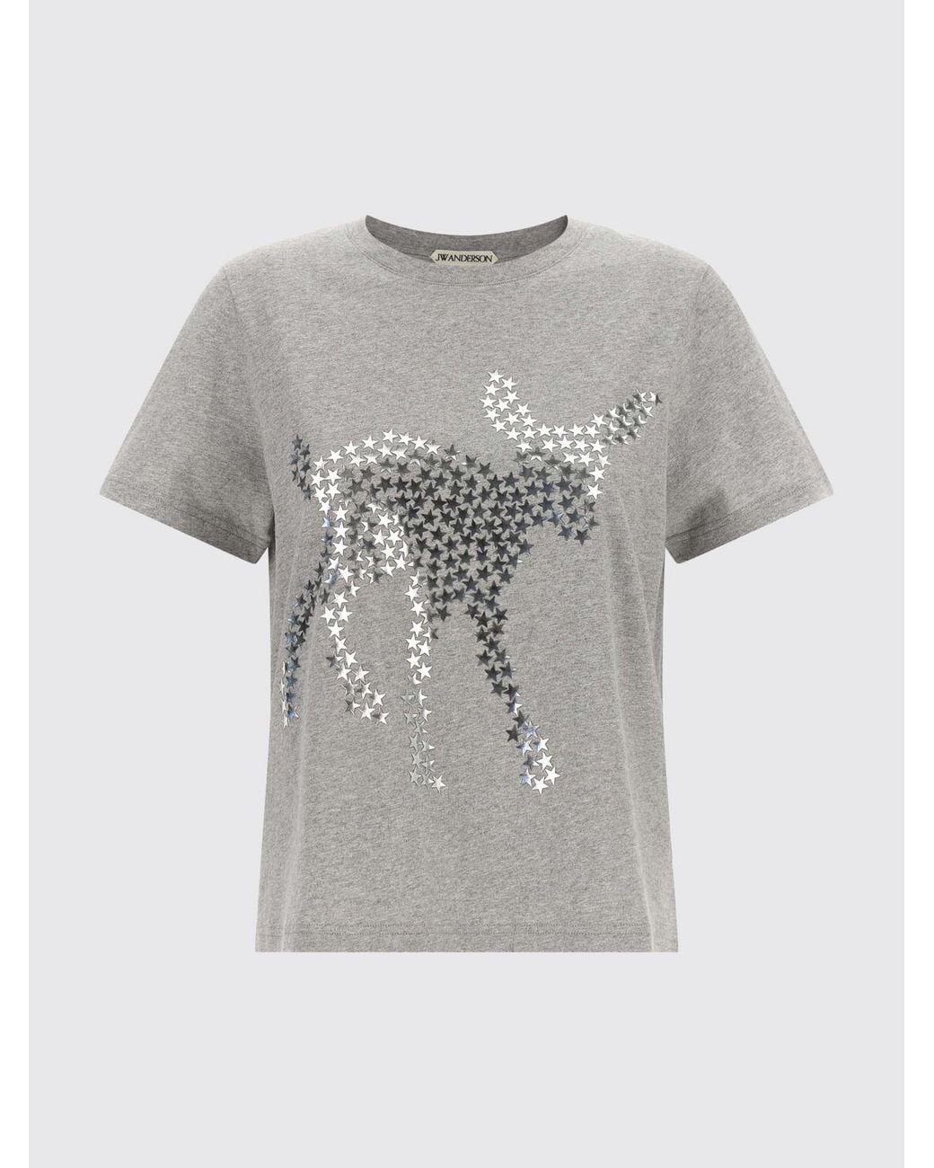 J.W. Anderson Gray All-Over Star Graphic Print Cotton T-Shirt