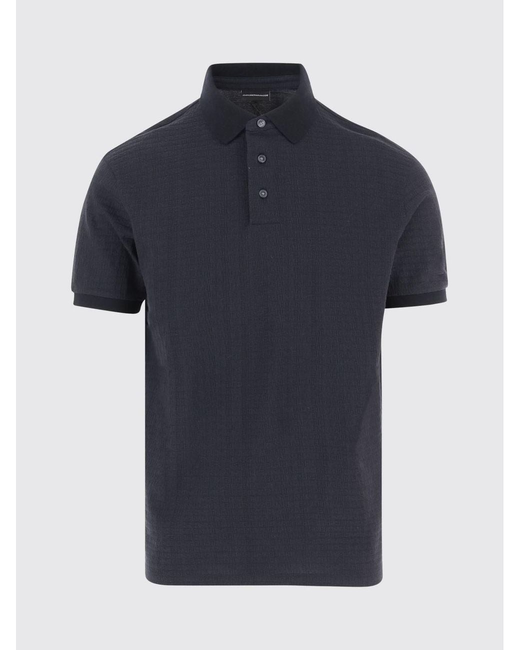 Emporio Armani Blue Short-Sleeved Cotton Piqué Polo Shirt for men