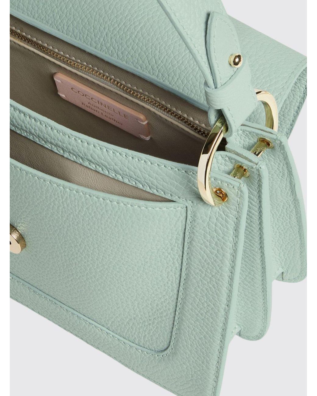 Coccinelle Green C-Me Mini Hammered Leather Bag