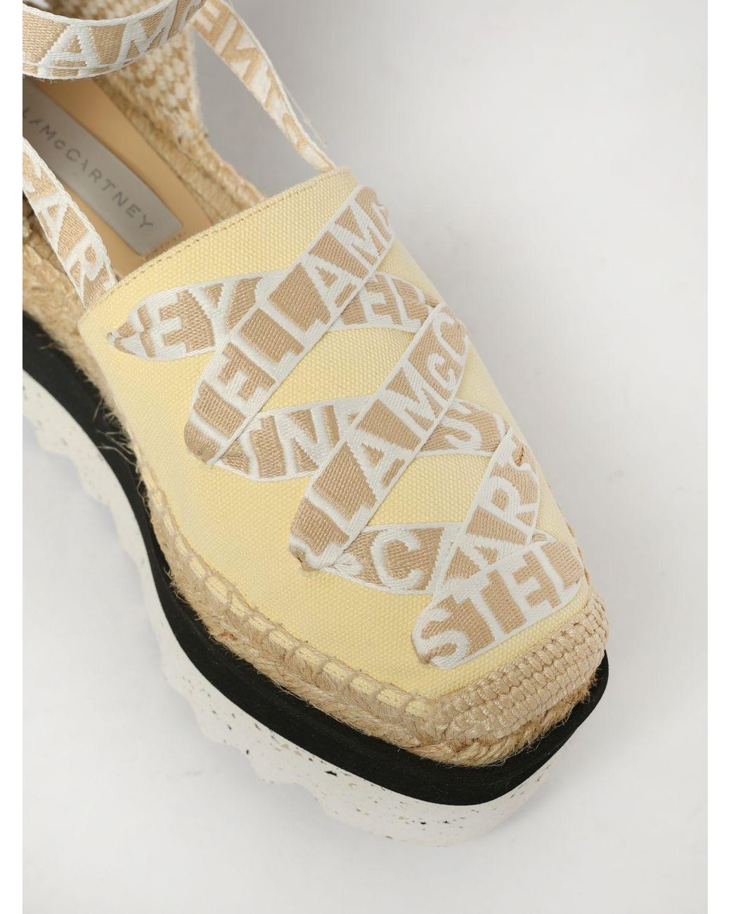Stella McCartney Natural Gaia Organic Cotton Canvas Wedge Espadrilles