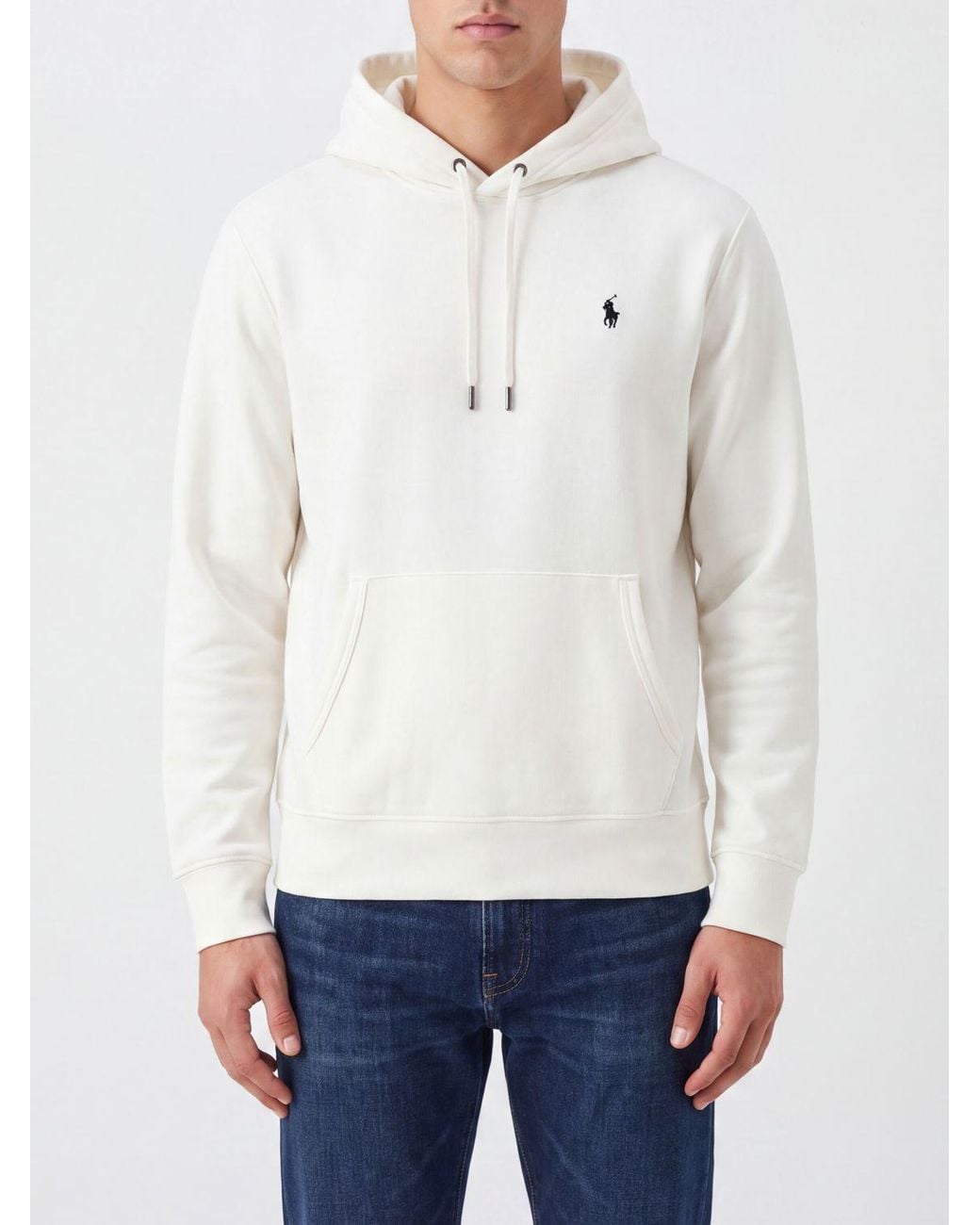 Polo Ralph Lauren White Cotton-Blend Jumper With Pony Logo for men