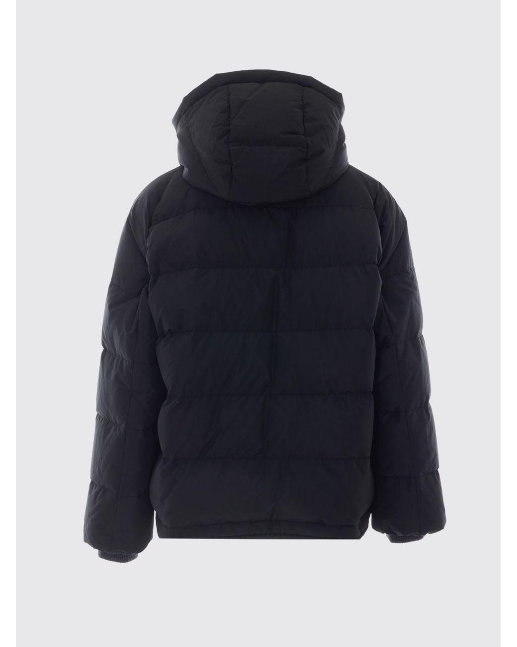 Brunello Cucinelli Black Short Quilted Nylon Puffer Jacket With Hood And Zip