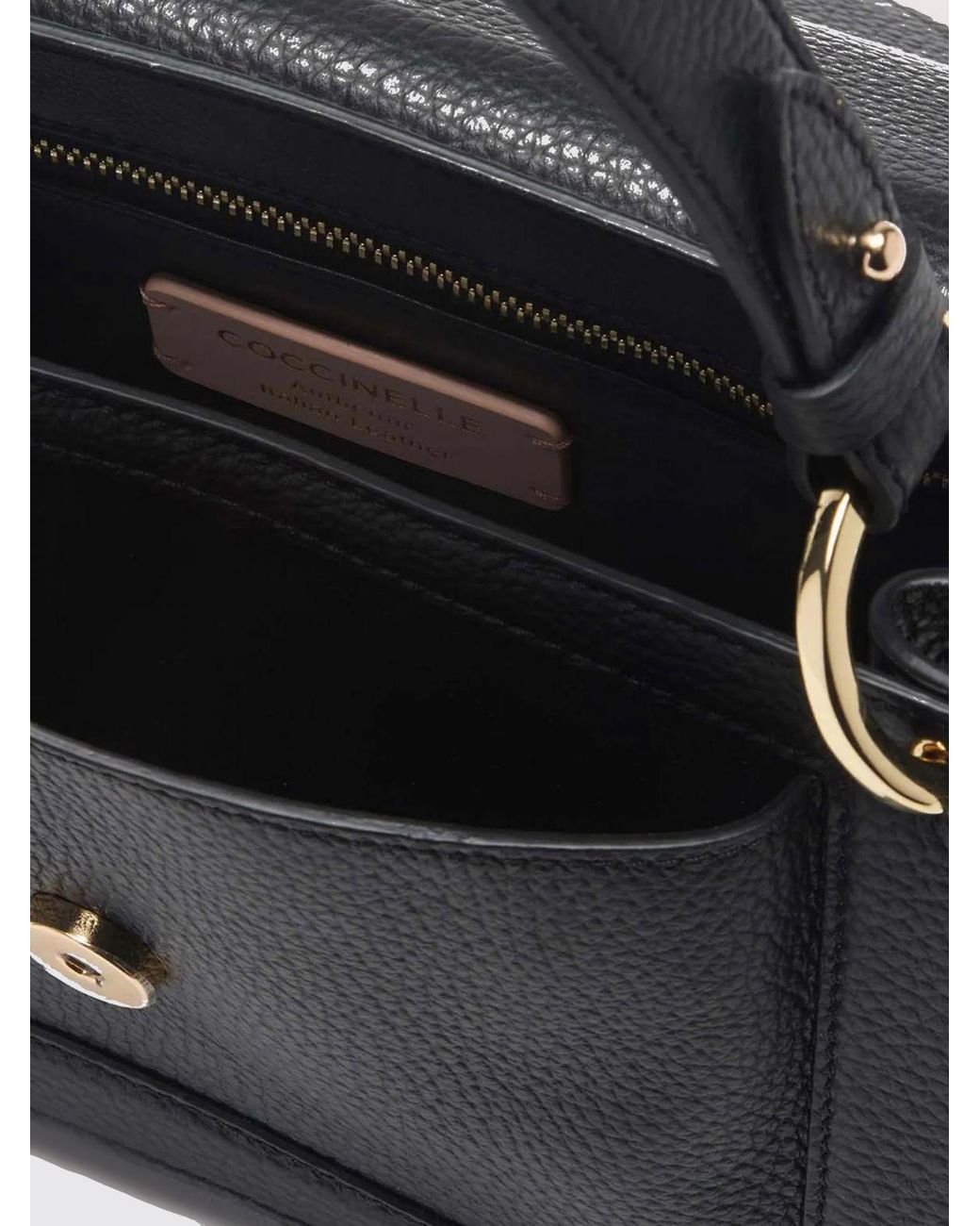 Coccinelle Black C-Me Mini Hammered Leather Bag