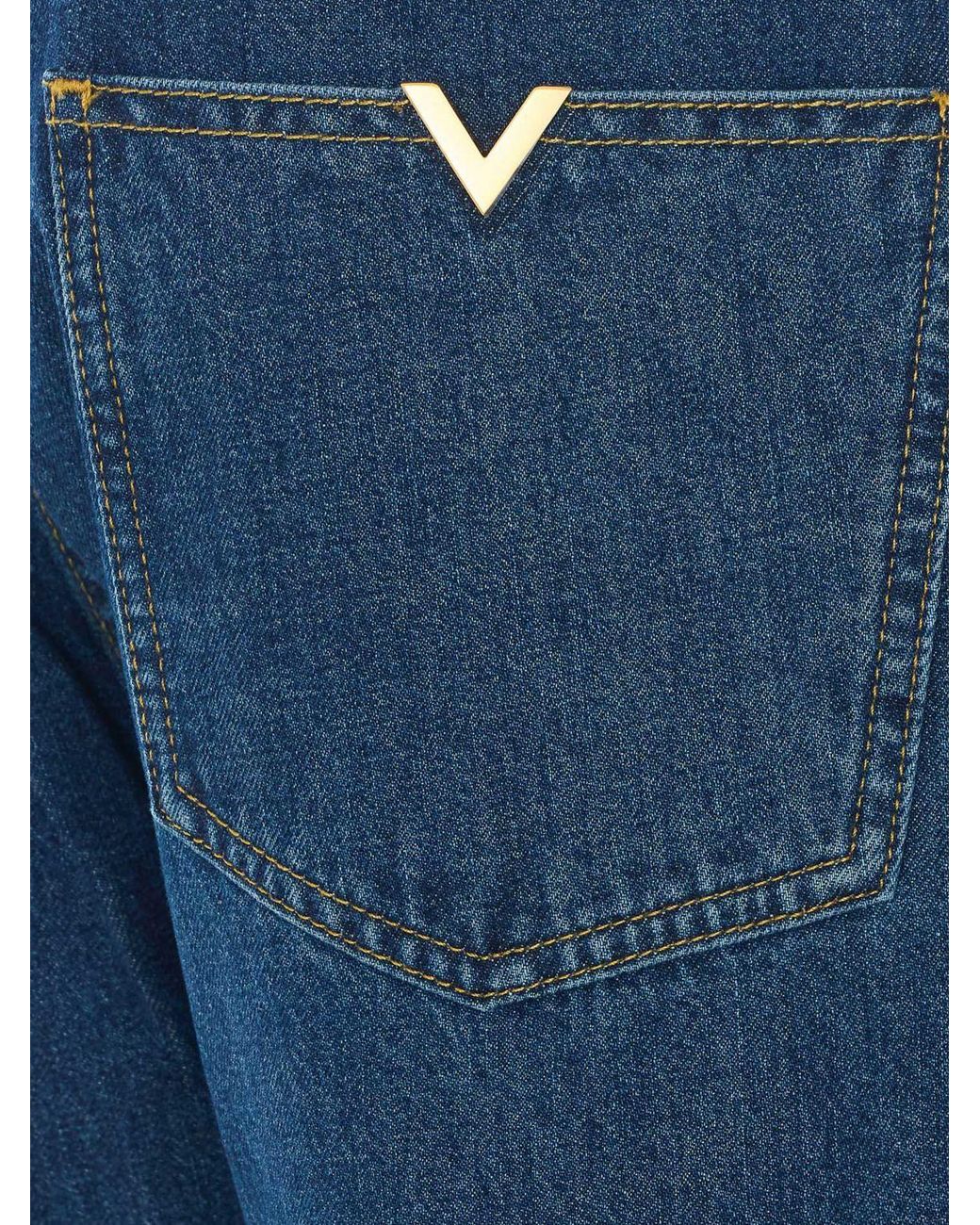 Valentino Garavani Blue Straight Fit Cotton Denim Jeans for men