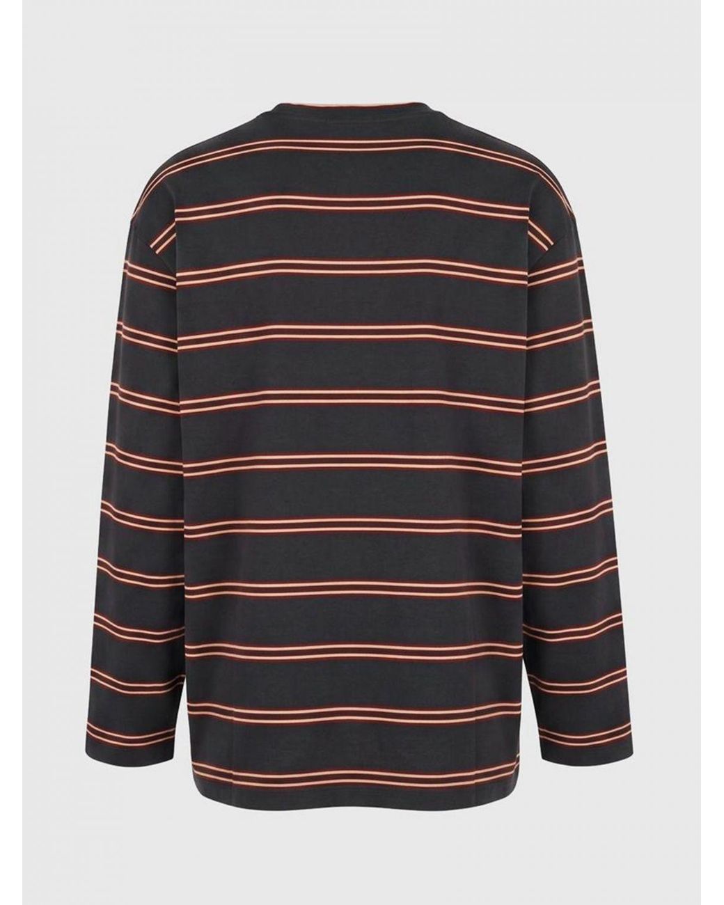 Jil Sander Blue Striped Cotton Long-Sleeved T-Shirt With Dropped Shoulders for men