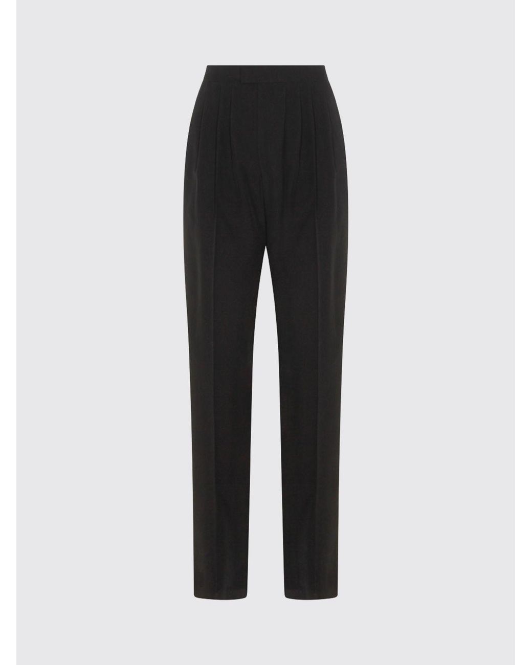 Saint Laurent Black Silk Tailored Trousers