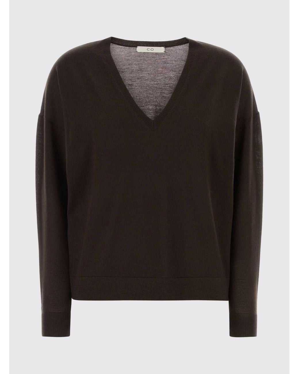 Co. Red V-Neck Pure Cashmere Long-Sleeved Jumper