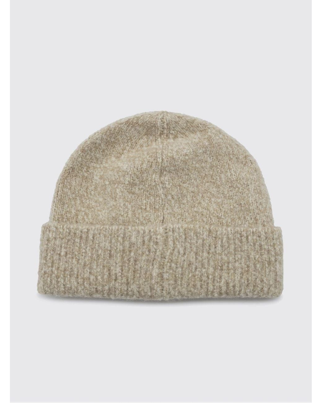 Brunello Cucinelli Natural Wool, Silk And Cashmere Blend Beanie With Turn-Up Cuff for men