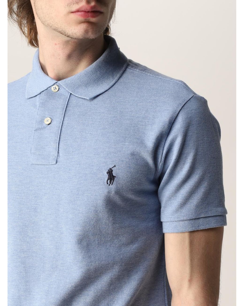 Polo Ralph Lauren Blue Cotton Polo Shirt With Logo for men