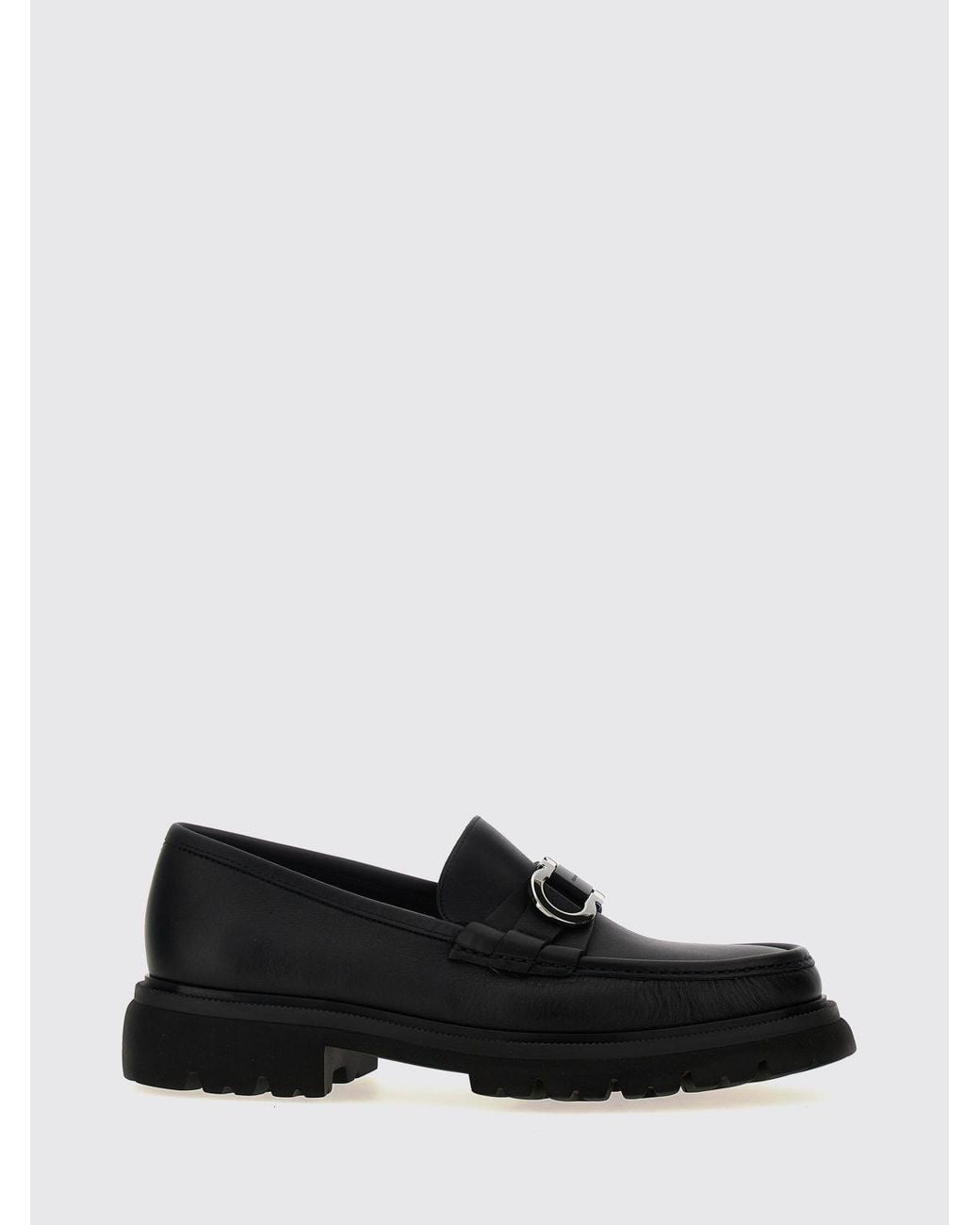 Ferragamo White Calfskin Leather Penny Loafers With Metal Gancini Logo for men