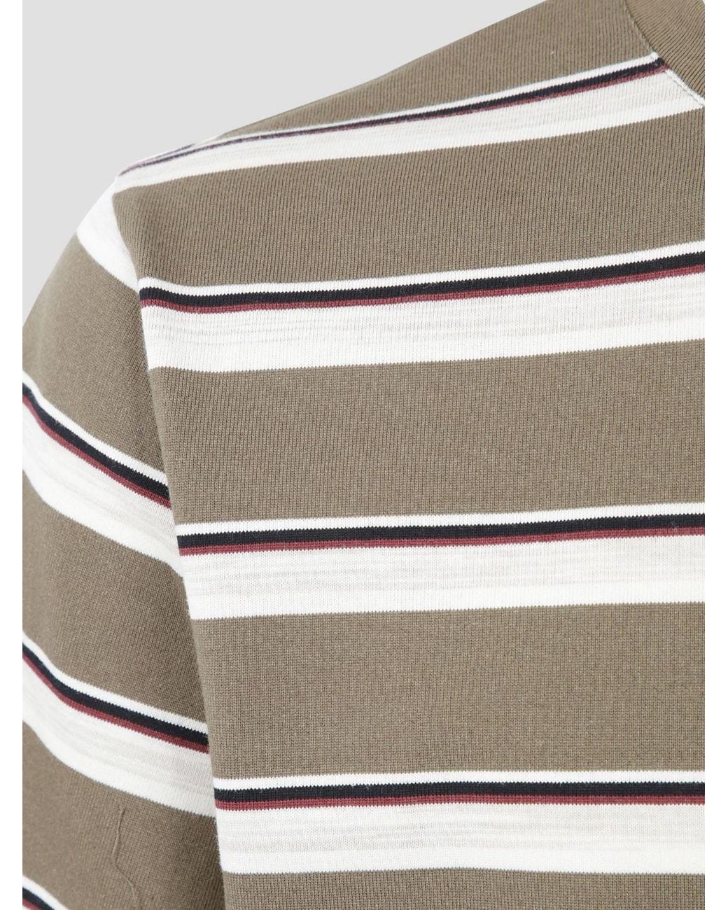 Carrera Brown Striped Cotton Crewneck T-Shirt With Embroidered Logo for men