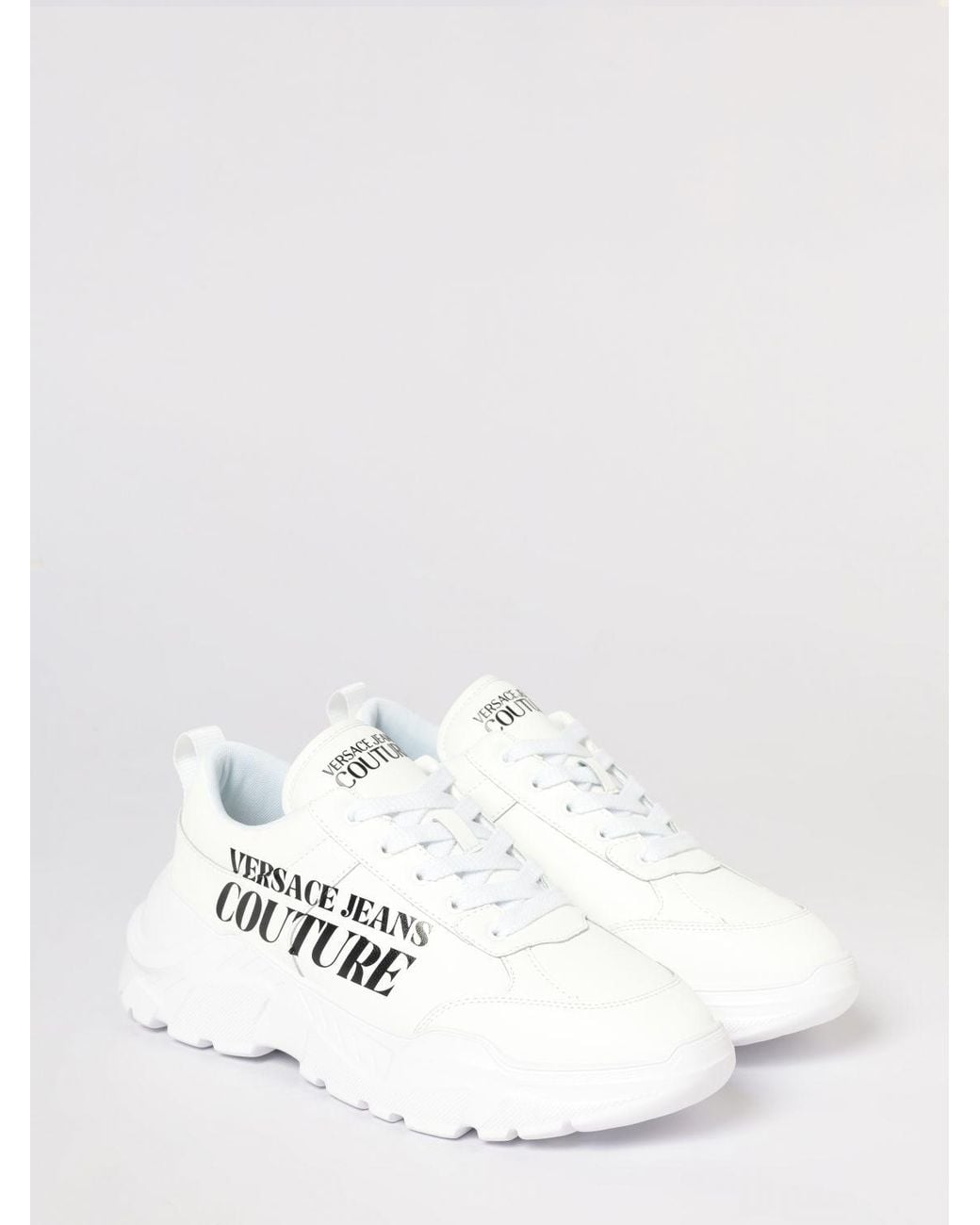 Versace Jeans Couture White Leather Sneakers for men