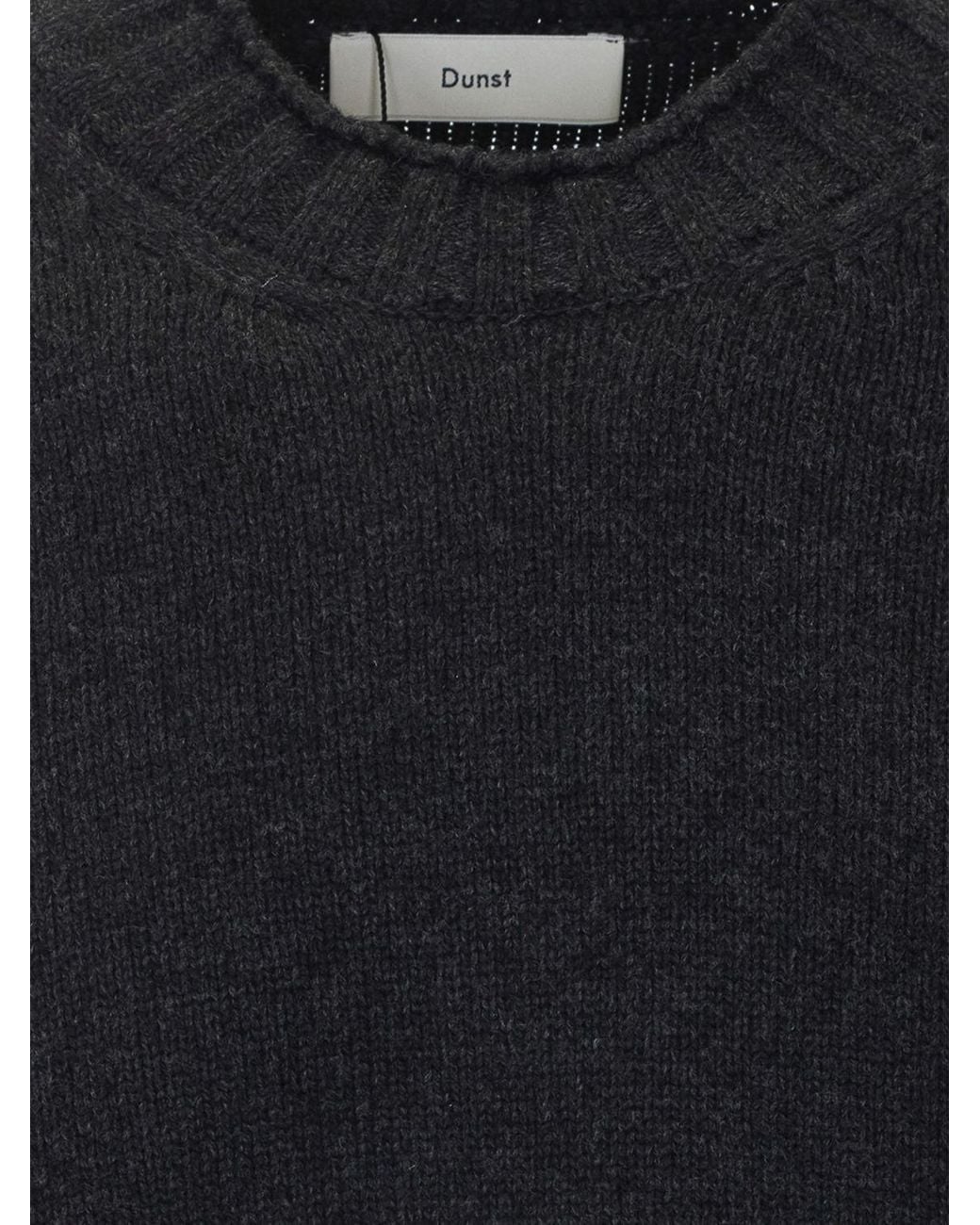 DUNST Blue Wool-Blend Mock Neck Jumper With Dropped Shoulders for men