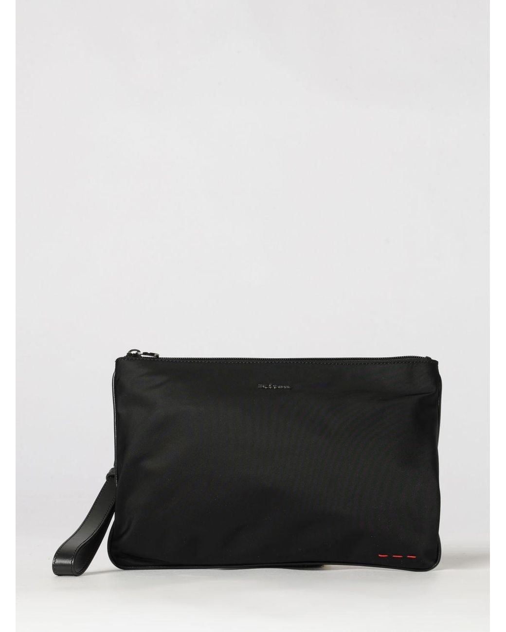 Kiton Dokumentenmappe Aus Nylon Mit Abnehmbarer Handschlaufe Und Metall-Logo in Black für Herren