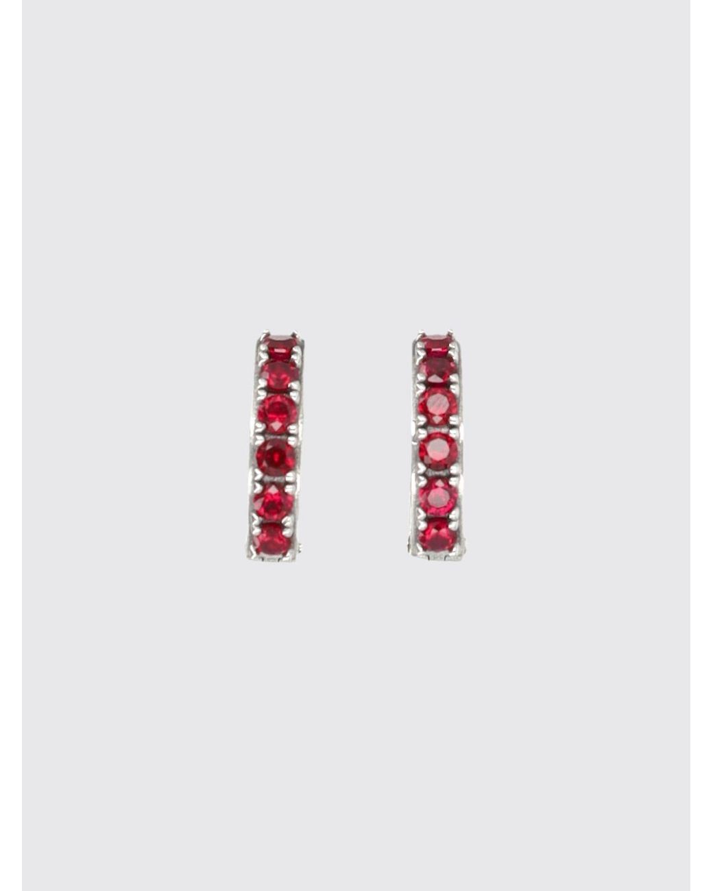 Emanuele Bicocchi Sterling Hoop Earrings With Coloured Zirconia