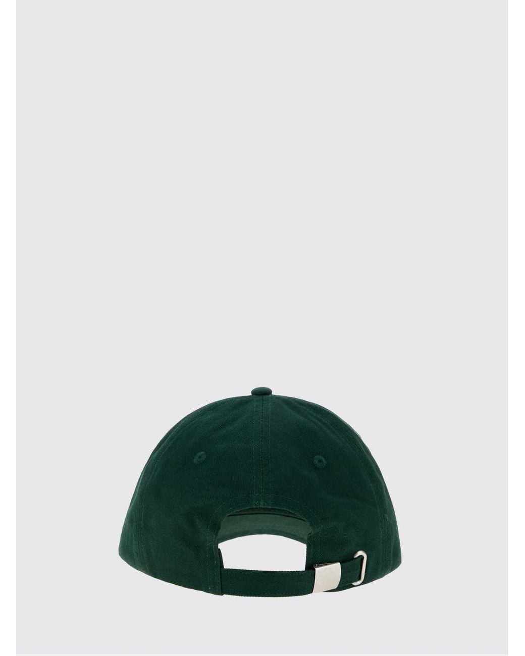 Anine Bing Green Cotton Baseball Cap With Embroidered Crest
