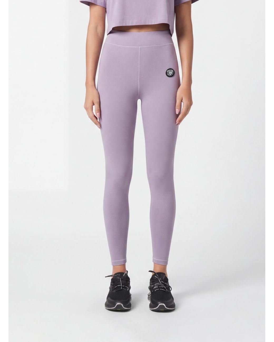 Philipp Plein Purple Technical Stretch Fabric Leggings