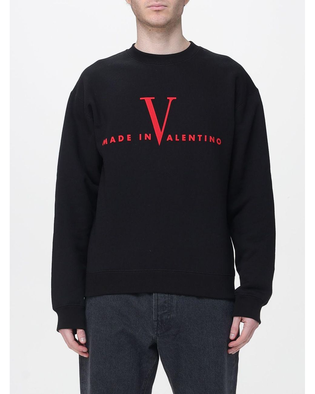 Valentino Blue Crewneck Sweatshirt With Logo for men