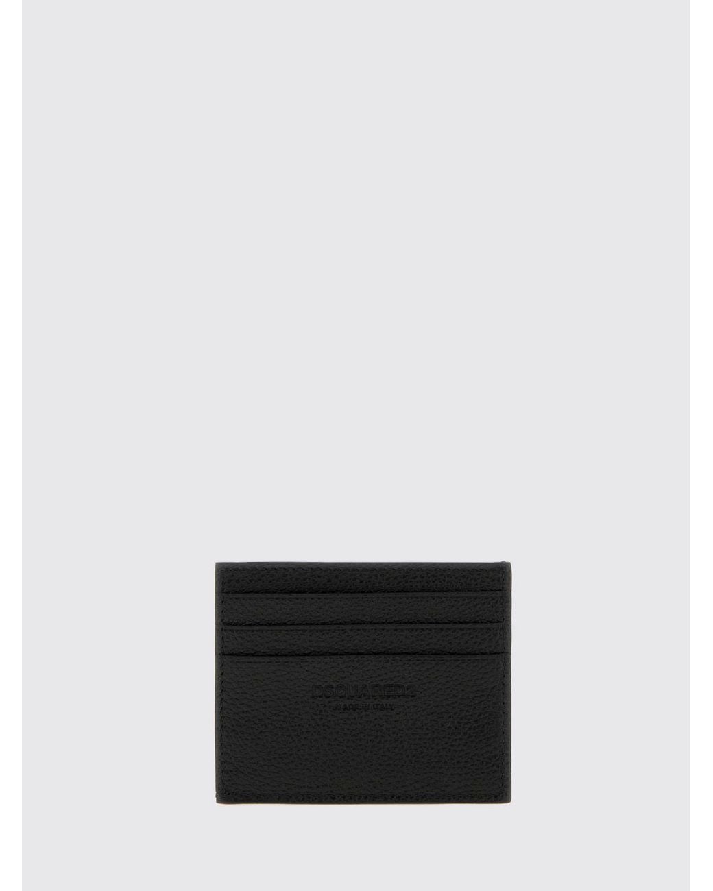 DSquared² White Cowhide Leather Card Holder With Contrast Logo for men
