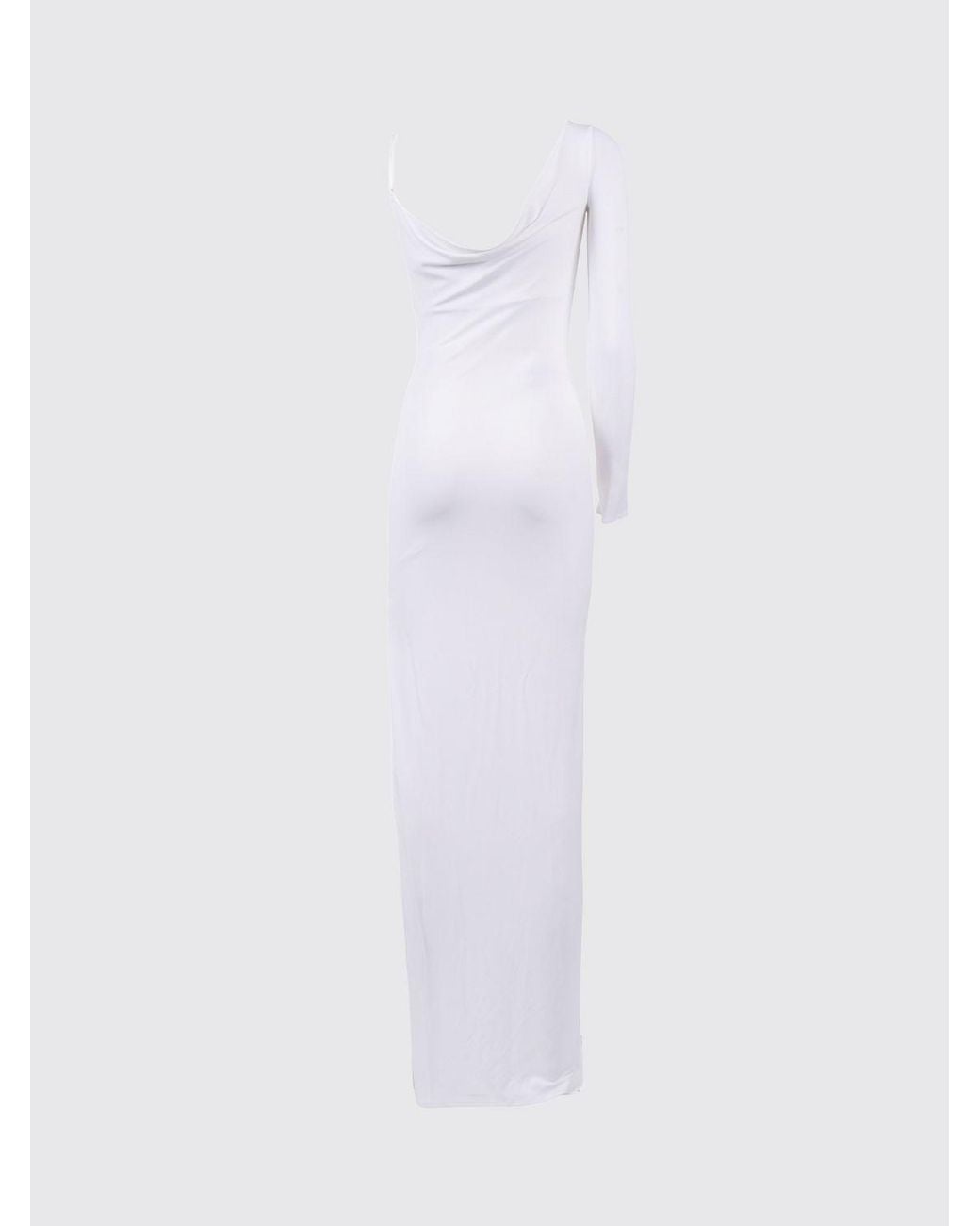 Elisabetta Franchi White Jersey One Shoulder Dress
