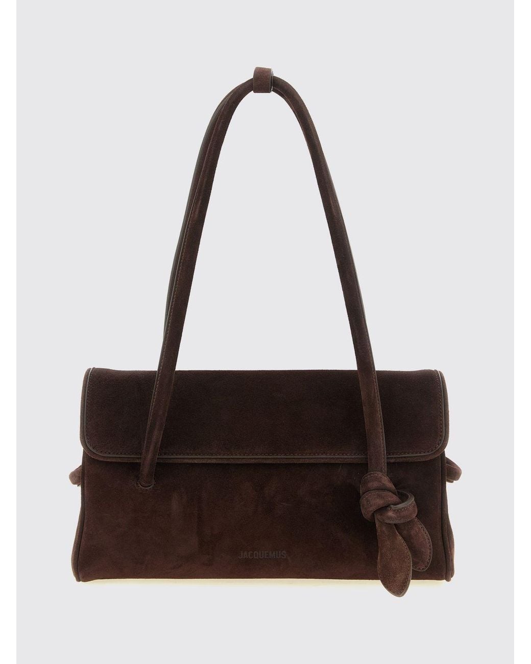 Jacquemus White Le Turismo Suede Calfskin Shoulder Bag With Logo
