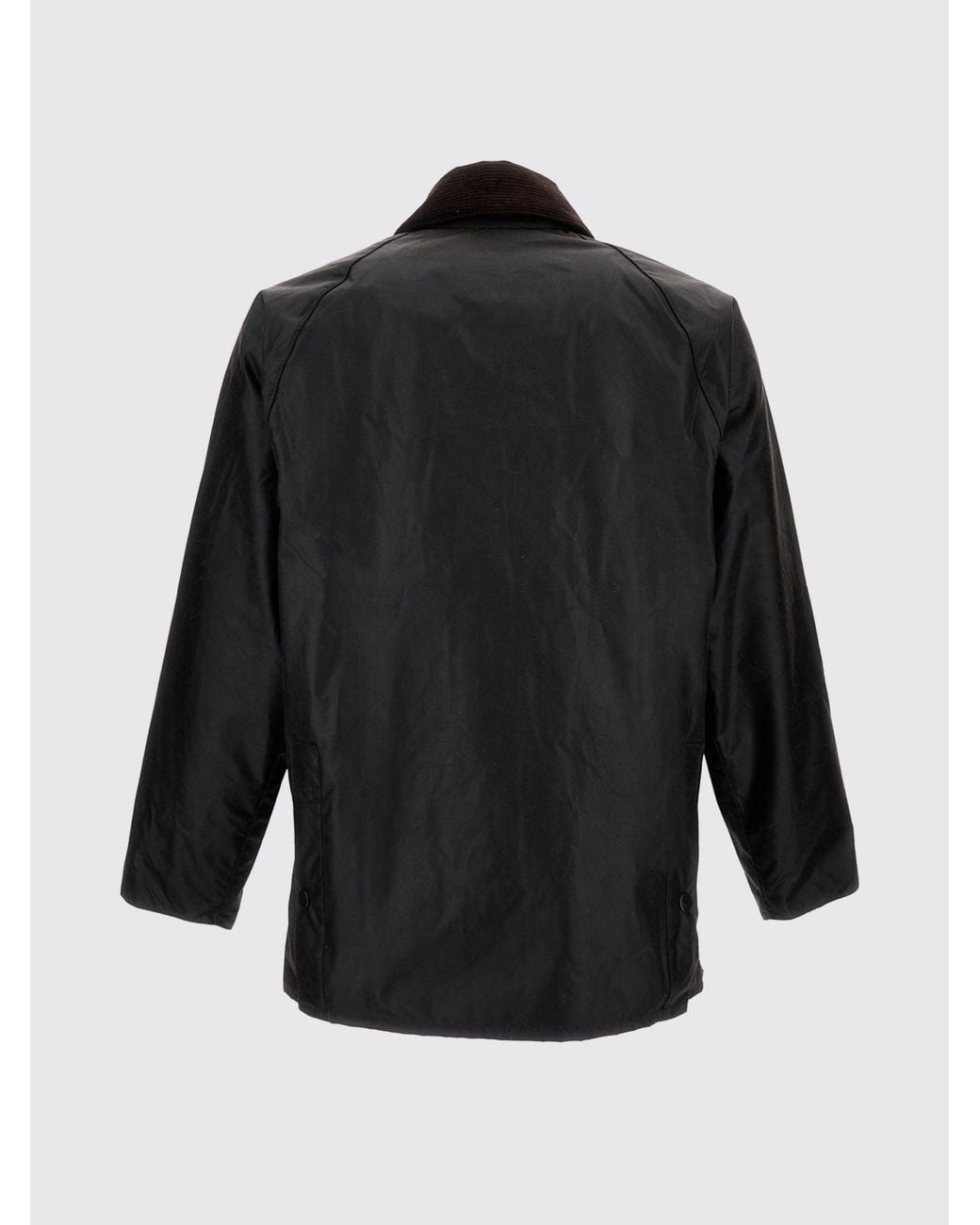 Barbour Black Bedale Relaxed Fit Waxed Cotton Jacket With Velvet Collar for men