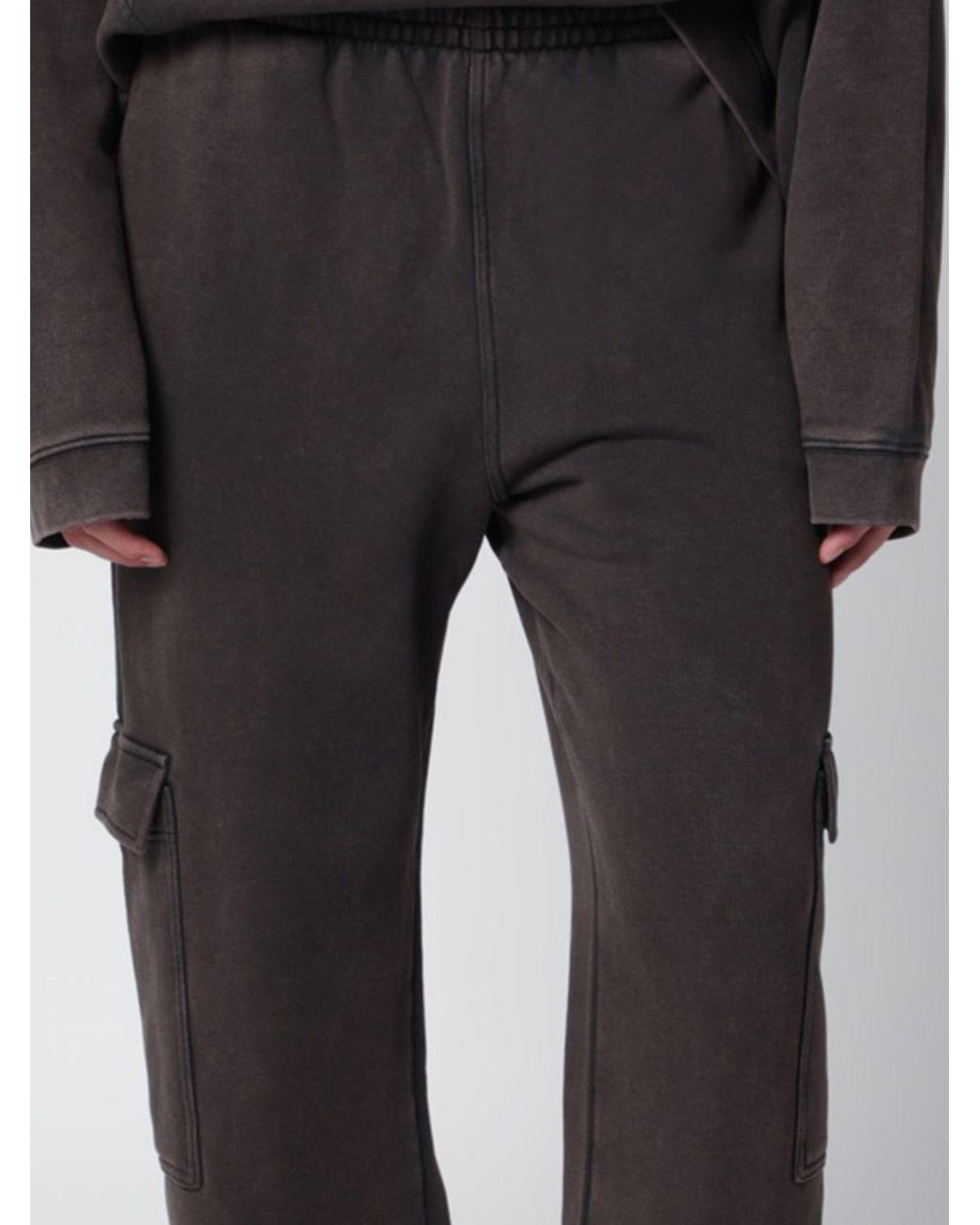 Represent Gray Wide-Leg Cargo Trousers for men