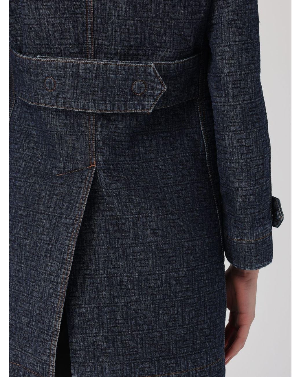 Fendi Blue Double-Breasted Cotton Denim Jacket