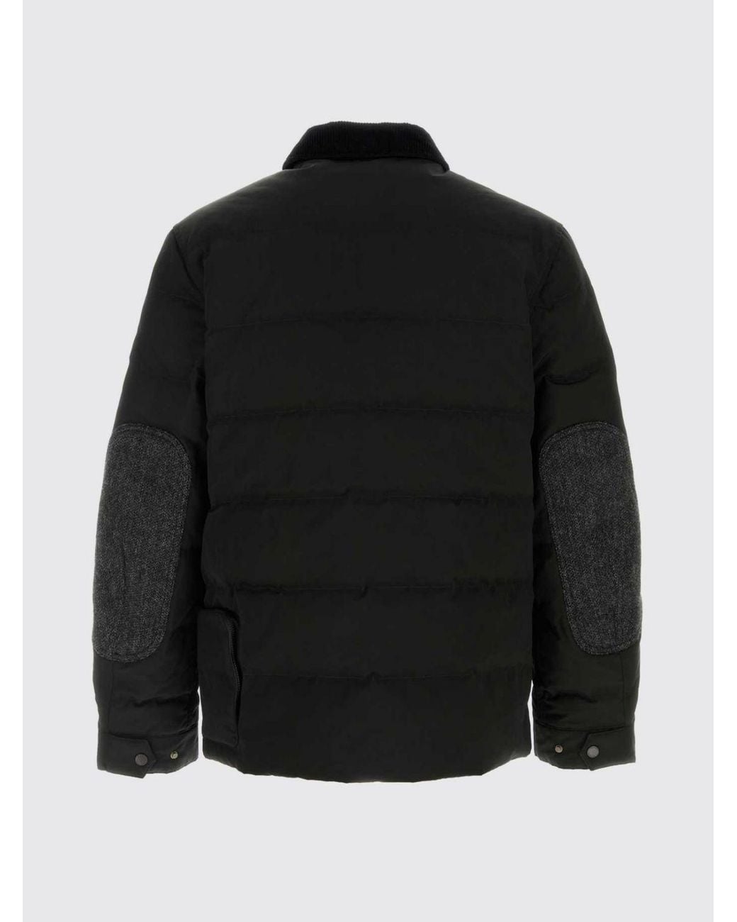 Junya Watanabe Blue Quilted Padded Shirt Jacket With Velvet Collar for men