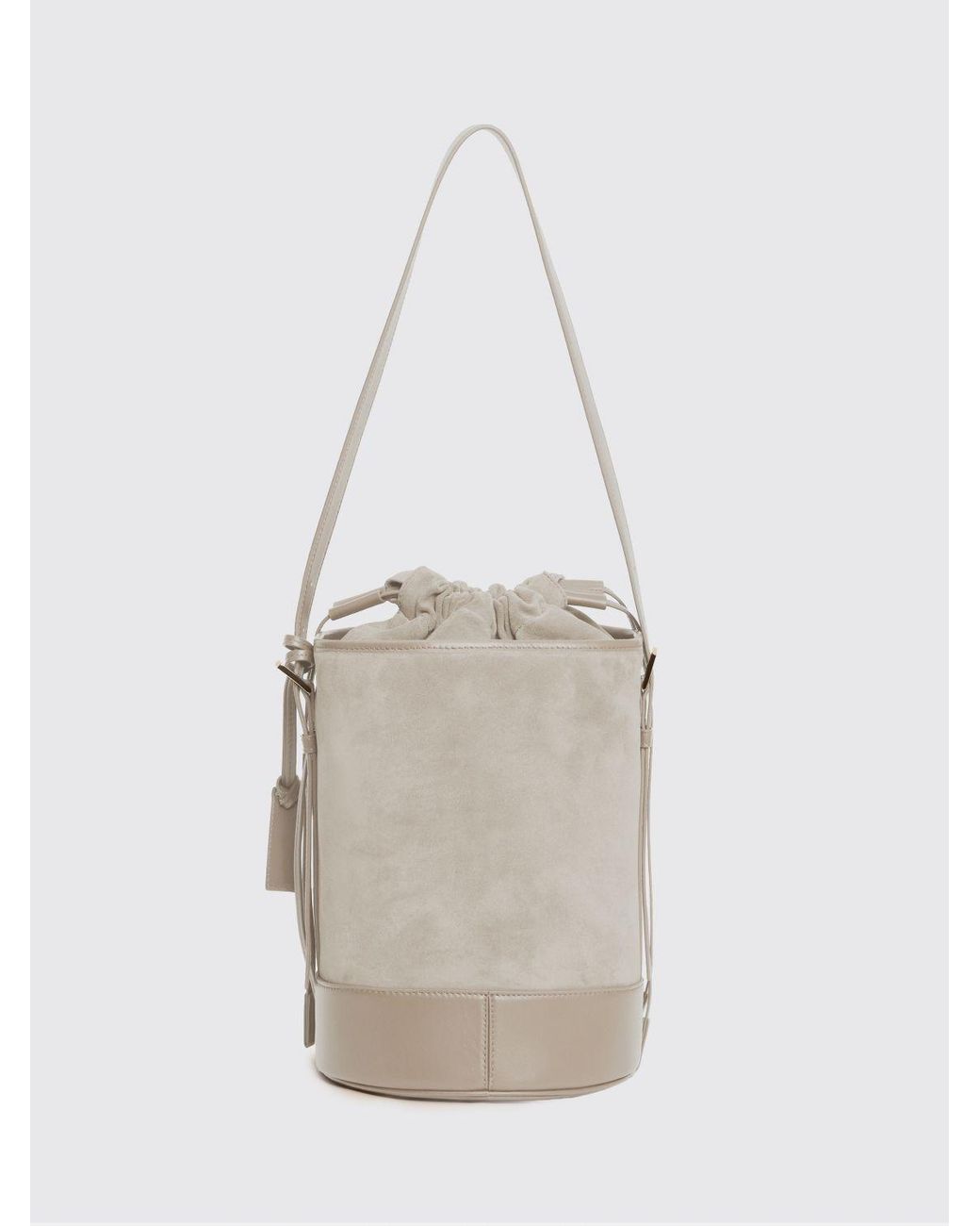 Fabiana Filippi White Suede Bucket Bag