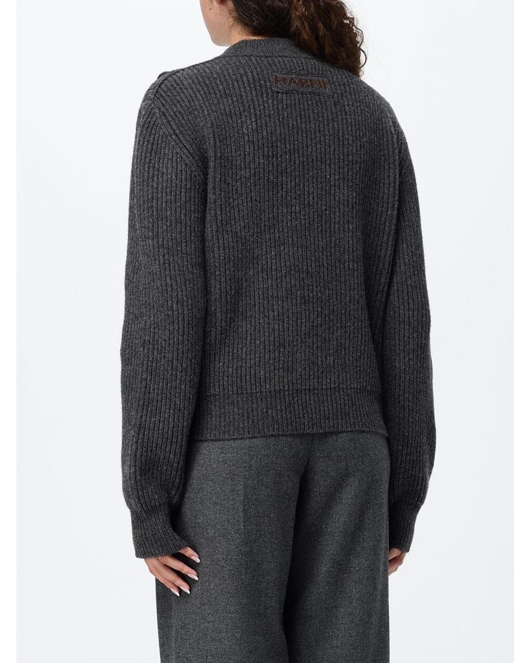Marni Gray V-Neck Relaxed Fit Sweater