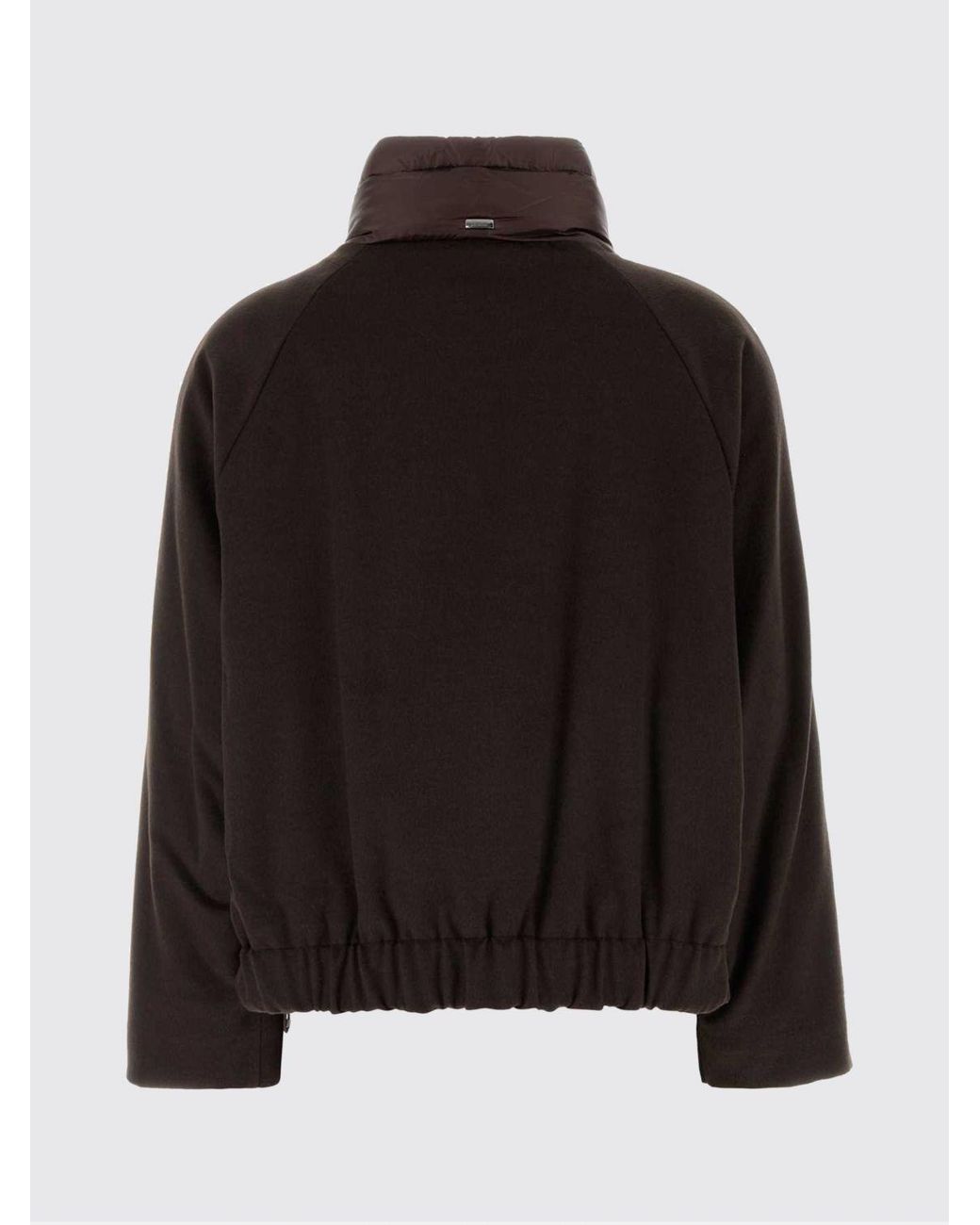 Herno Brown Short Quilted Nylon Down Jacket With Funnel Neck