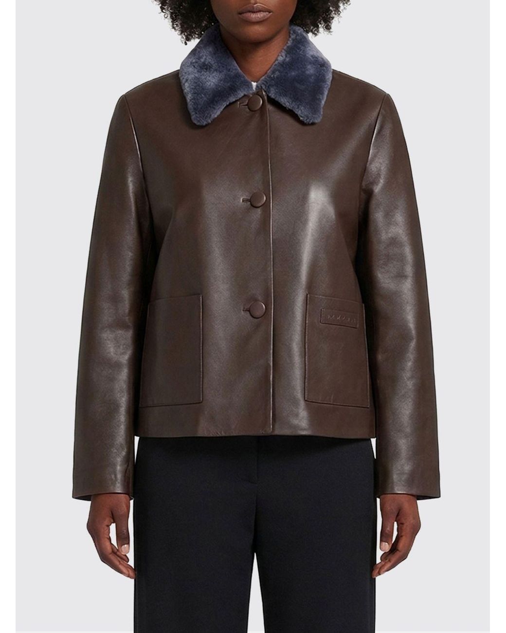 Chaqueta De Piel Marni de color Brown