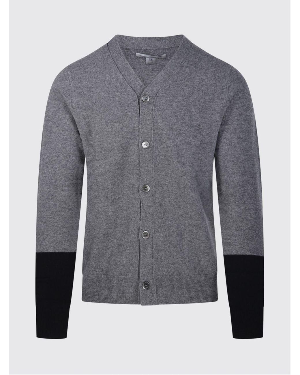 Comme des Garçons Gray Lambswool V-Neck Cardigan for men