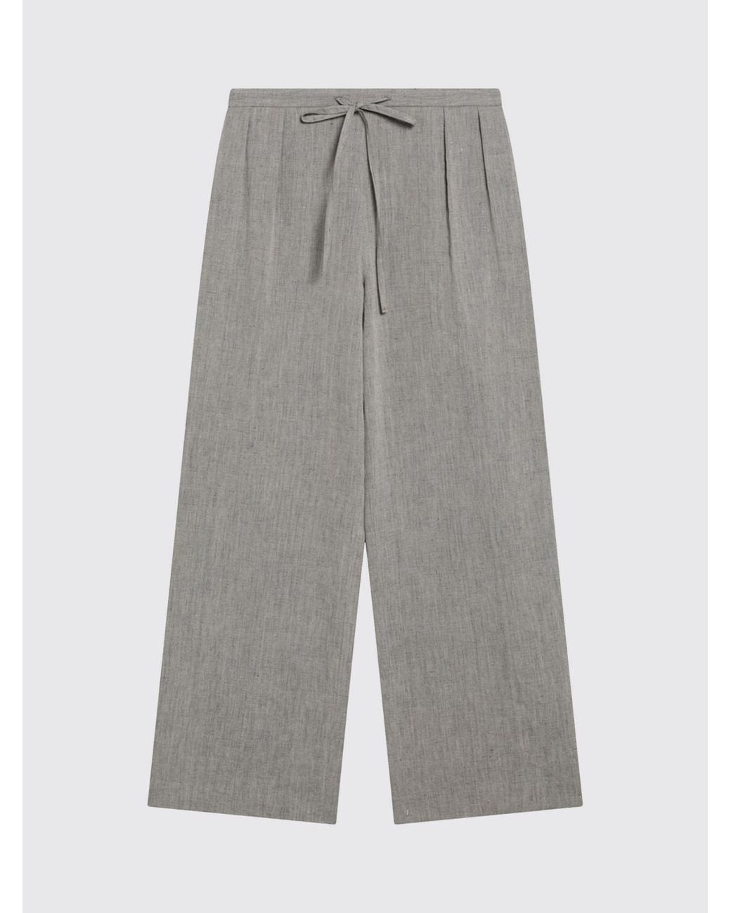 Loulou de Saison Gray Linen And Cotton Trousers
