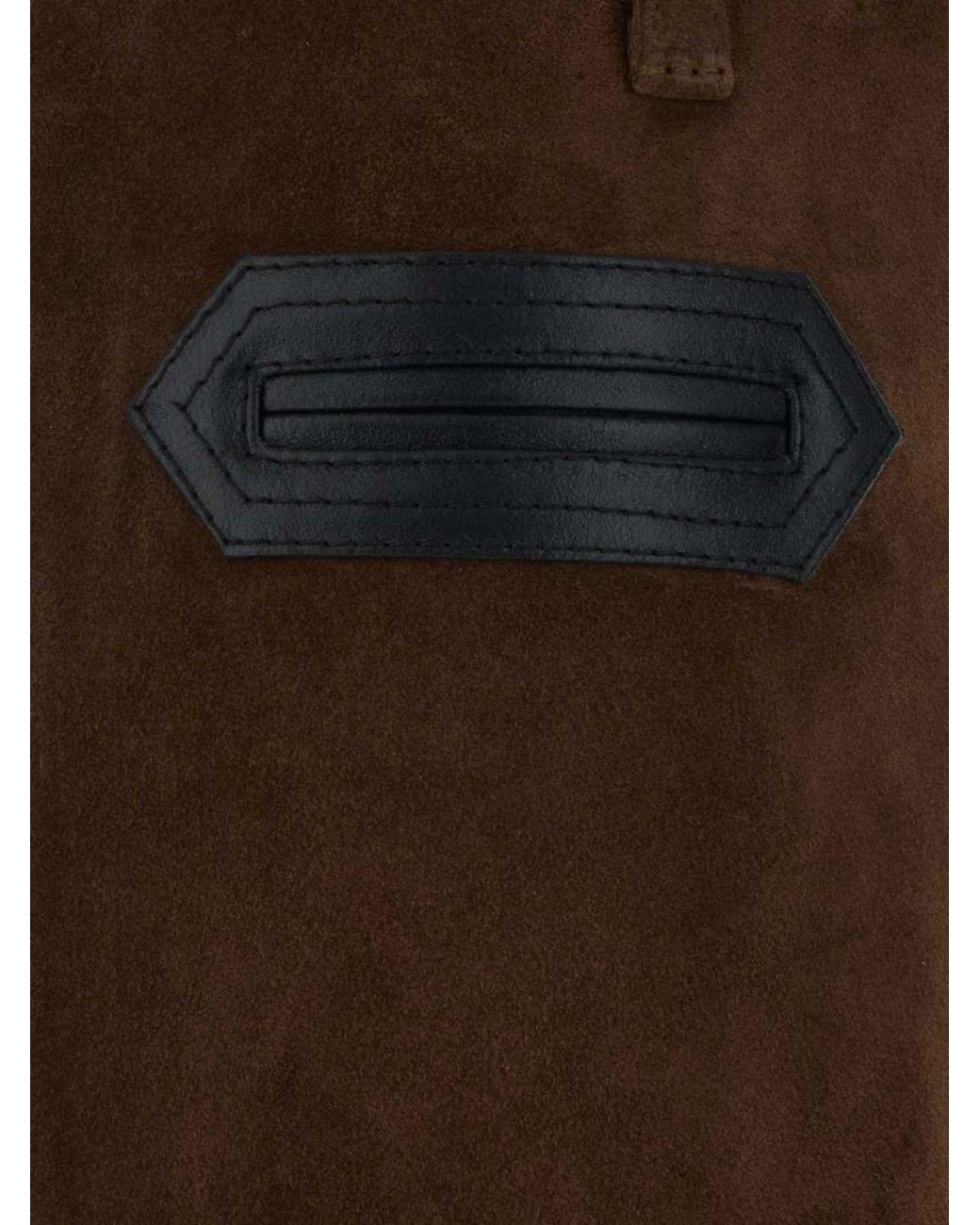 Marni Brown Bicolour Abstract Pattern Suede Leather Pencil Mini Skirt