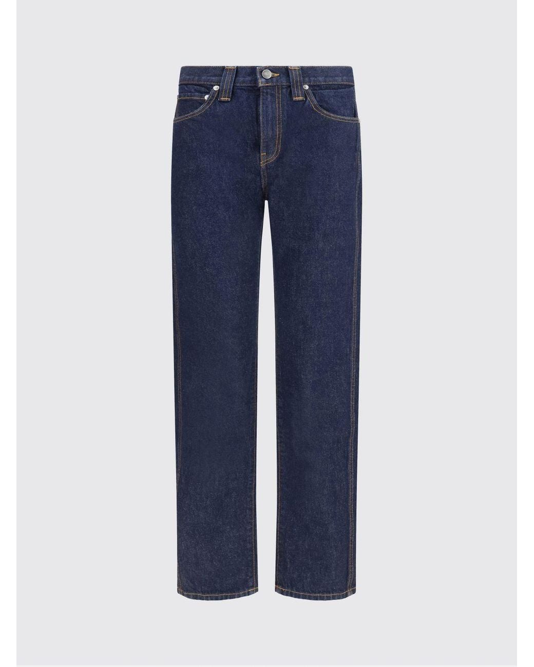 Khaite Blue Cotton Denim Farley Straight Jeans