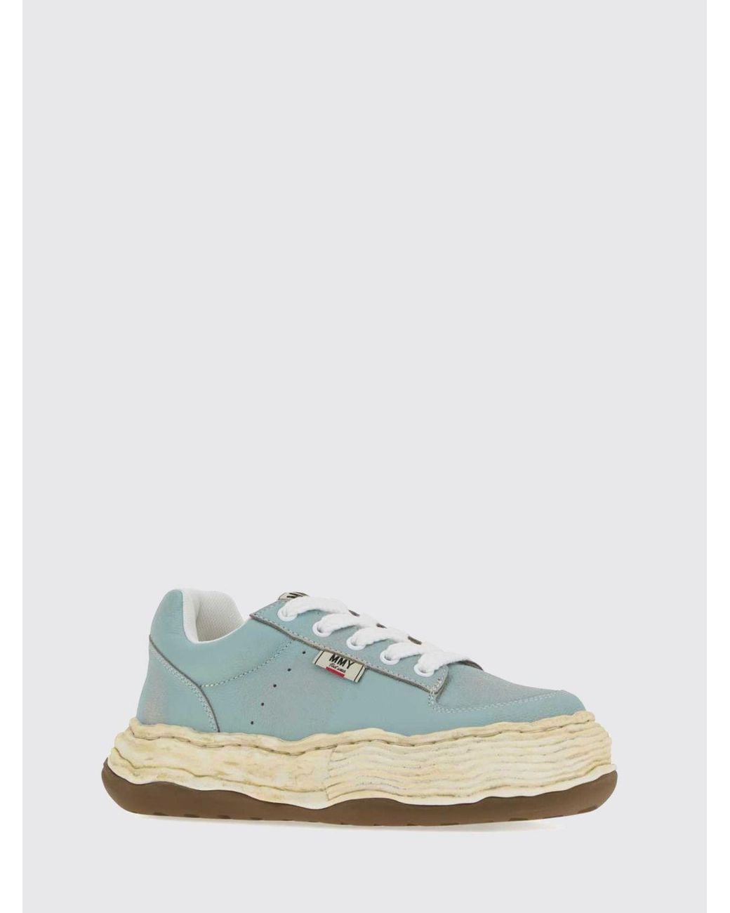 Maison Mihara Yasuhiro Blue Oliver Distressed-Effect Low-Top Leather Sneakers for men