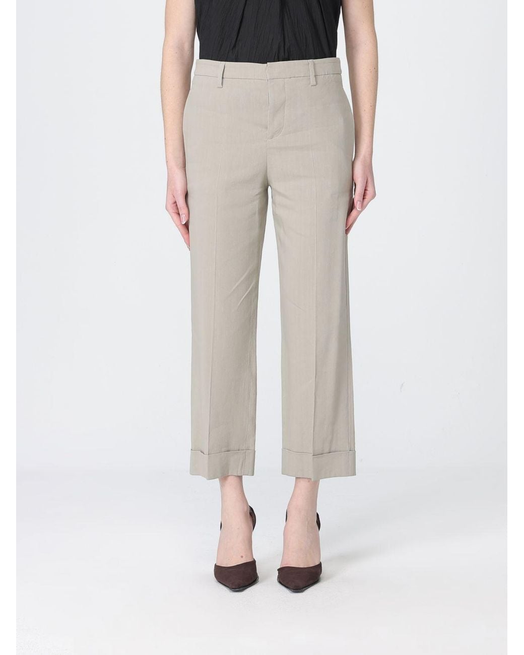 Tela Gray Andrew Cropped Linen Blend Pants