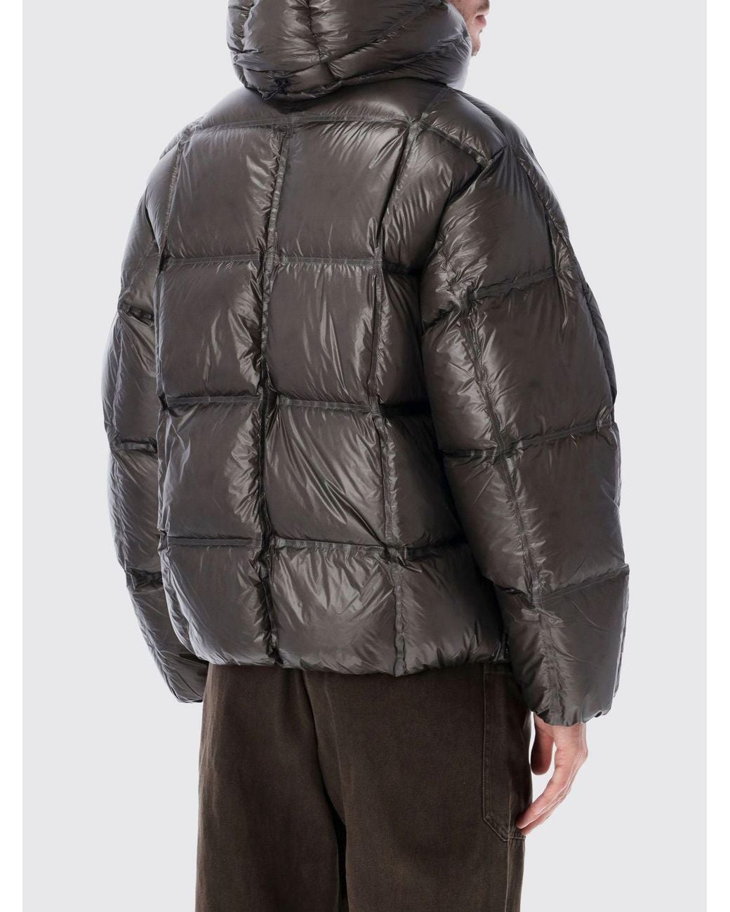 Roa Gray Waterproof Quilted Nylon Down Jacket With Hood And Logo for men