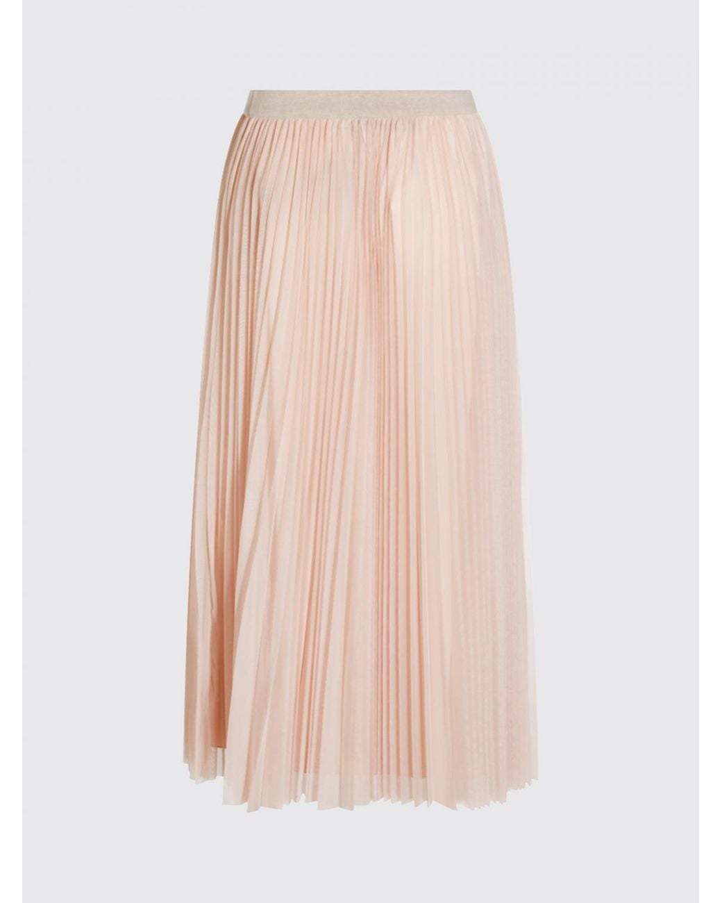Fabiana Filippi Pink Pleated Crêpe Midi Skirt With A High Elasticated Waist